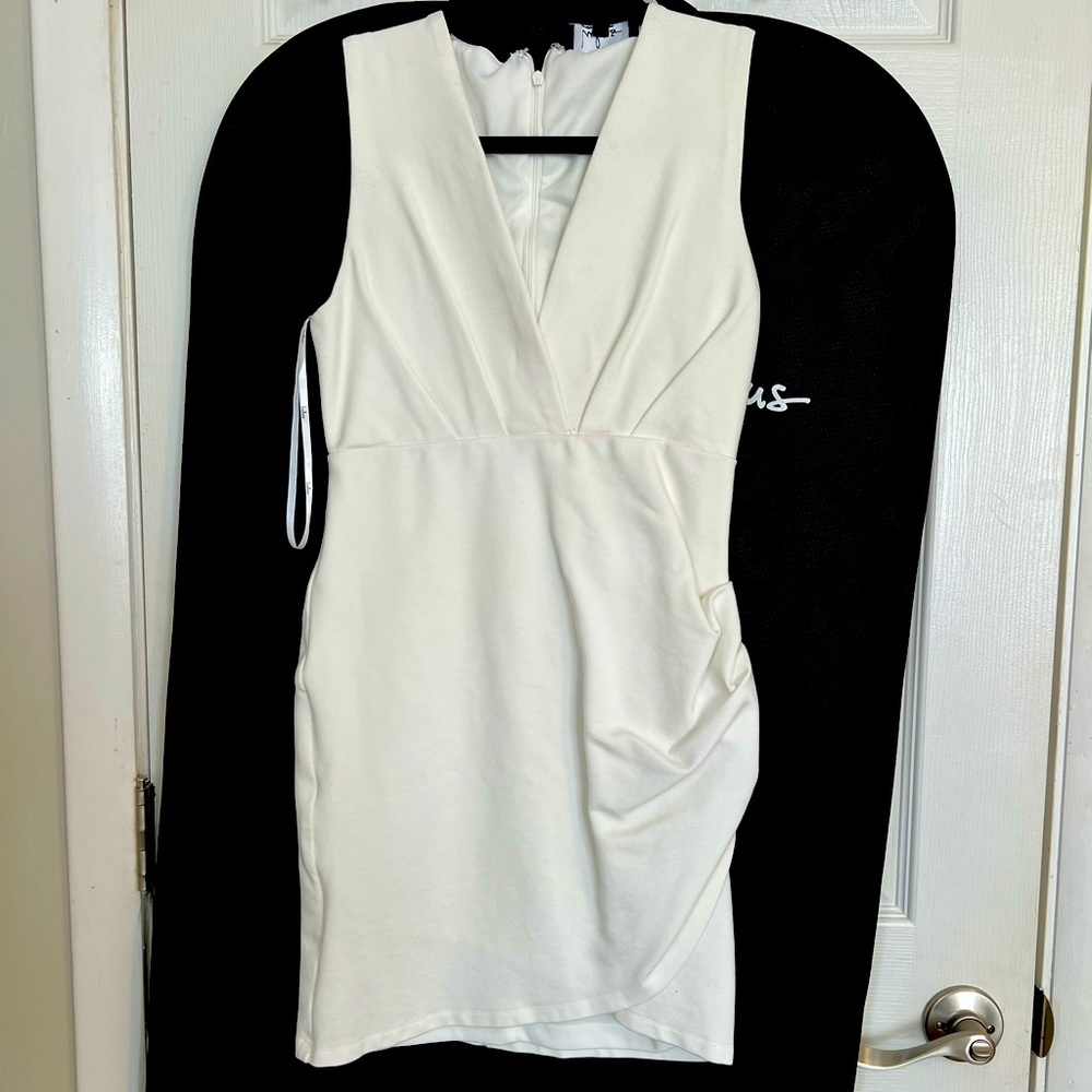 Lulus cocktail hour ivory wrap dress